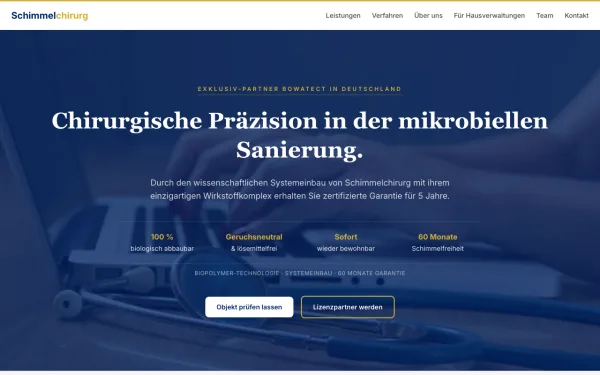 Startseite der Astro-Website schimmel-chirurg.de