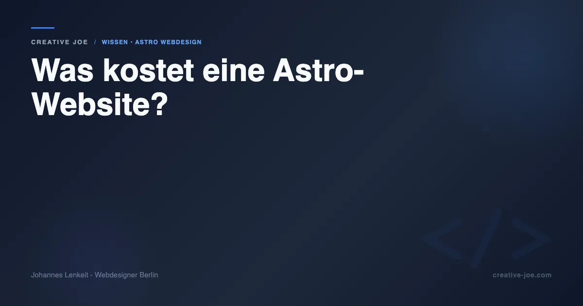 Was kostet eine Astro-Website - Artikel-Cover auf dunkelblauem Grund mit weissem Titel